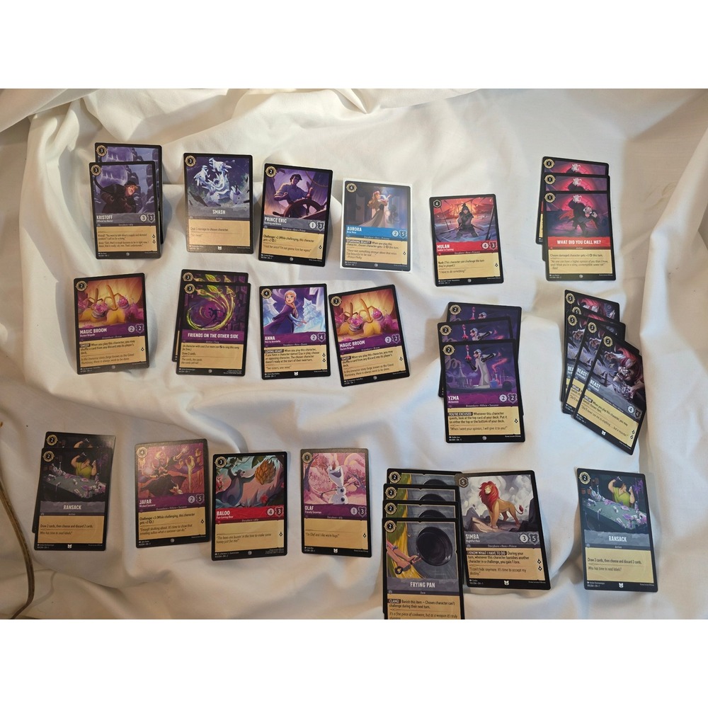 Disney Lorcana TCG Card Lot 30ct First Chapter Amethyst Ruby Steel Beast Simba